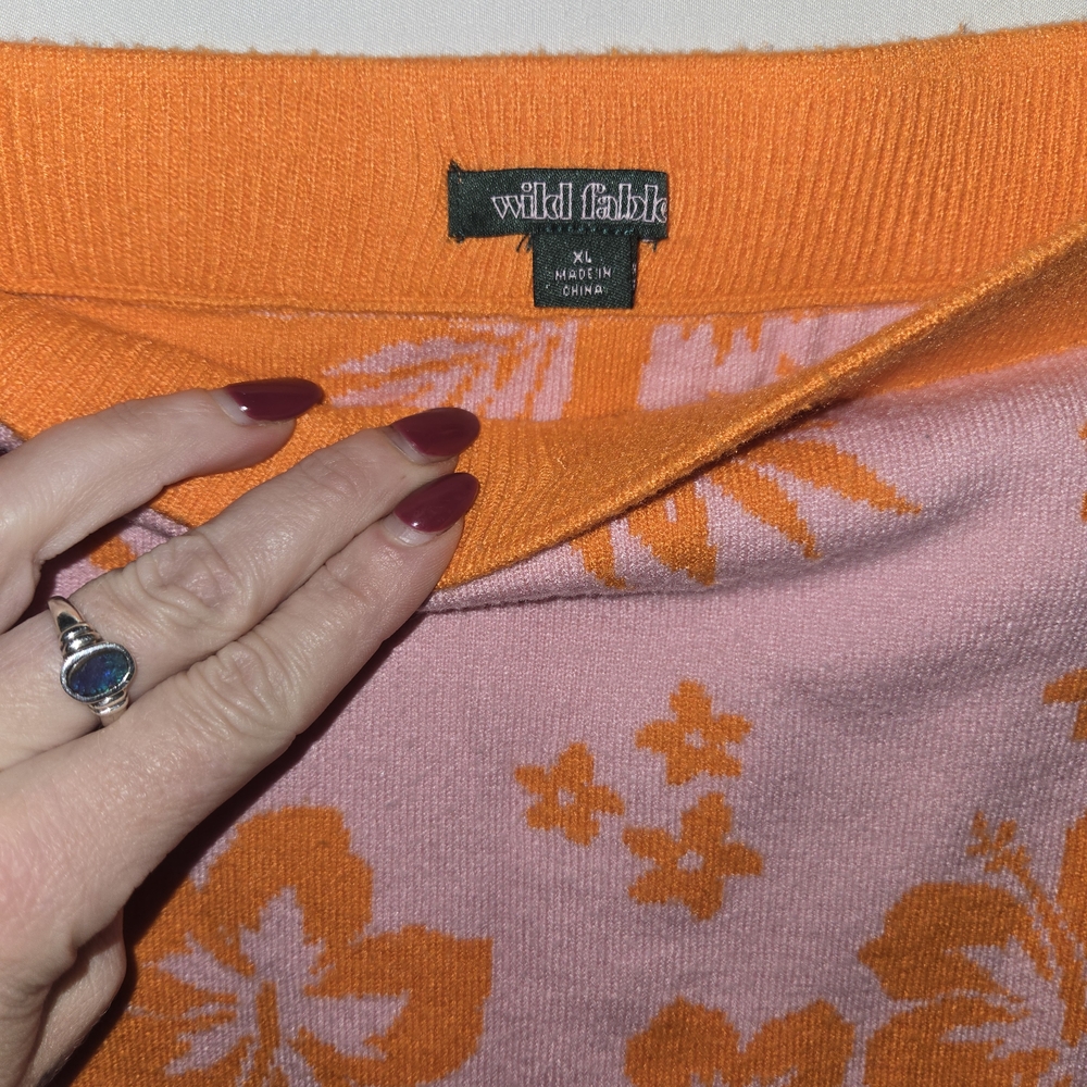 Wild Fable Orange Floral Knit Set - Picture 5 of 10